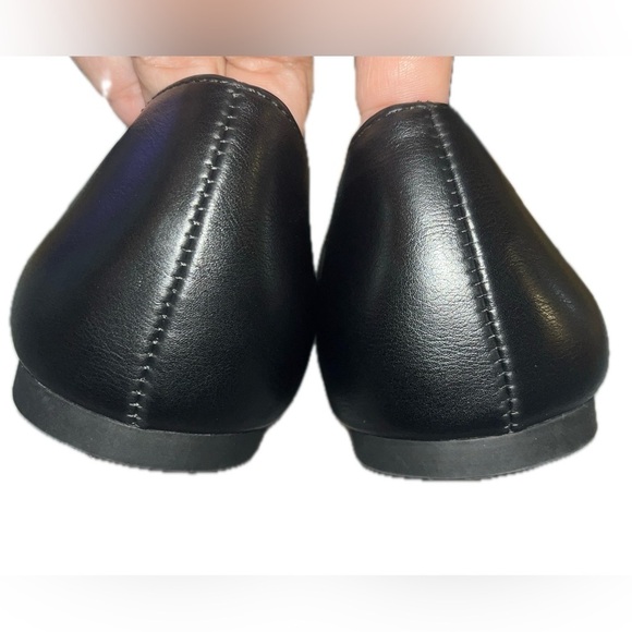 ASOS design Black Leather Square Toe Ballerina Flats w/Gold Accent, size 8, NWOT - Picture 4 of 8